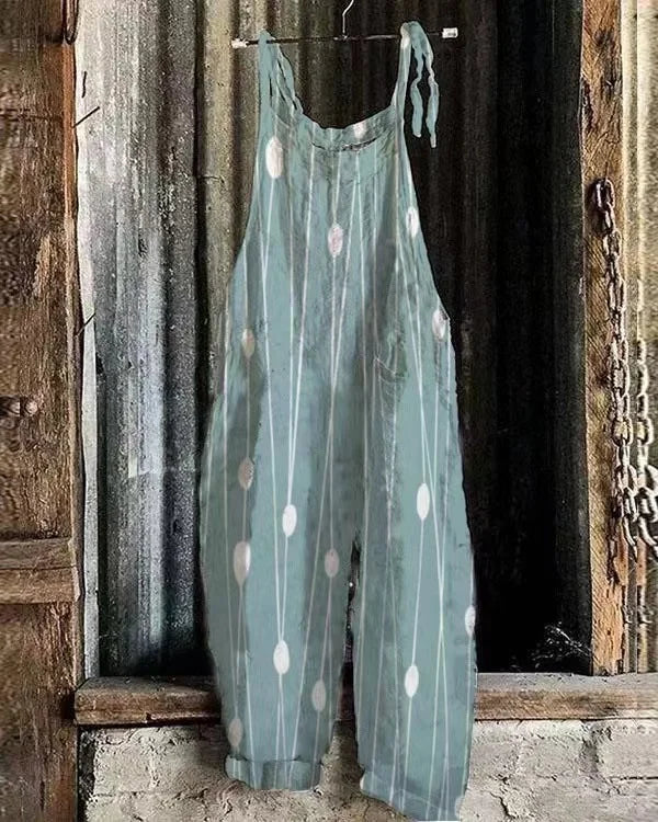 Solea | Lightweight artisanal jumpsuit in minimalist dot style