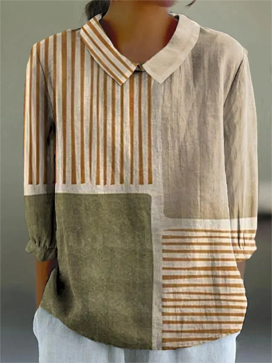 Jeanne – graphic linen blouse