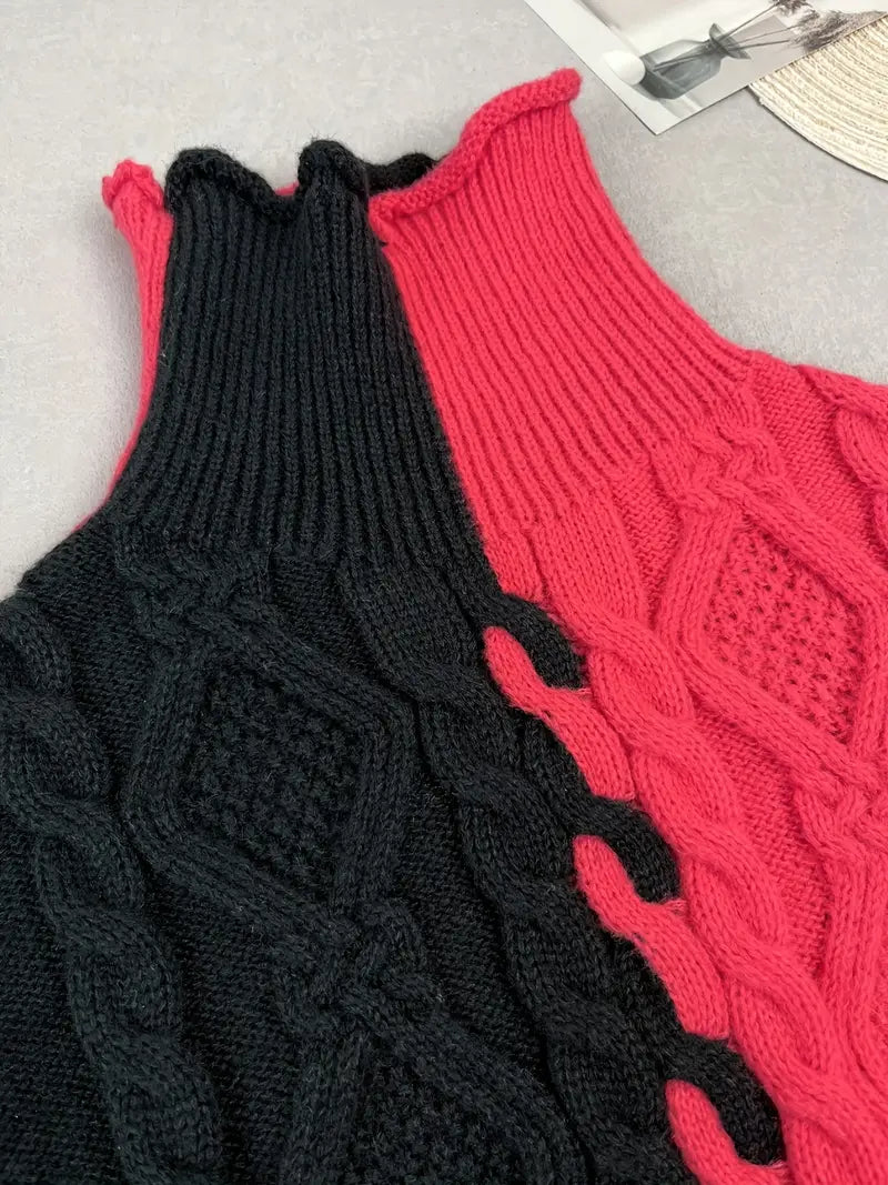 Leovia - Elegant Striped Sweater with High Neck