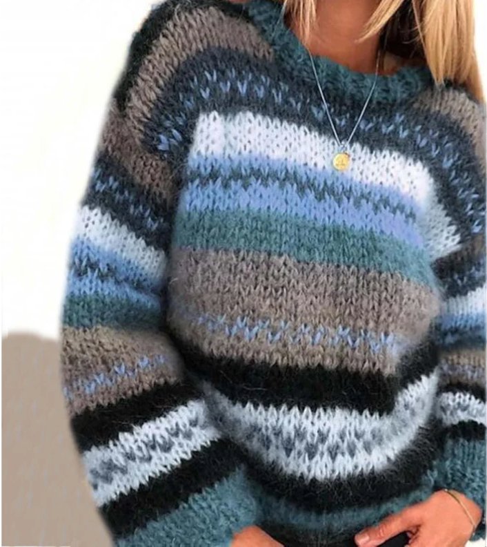 Priya | Warm knitted sweater with stripes