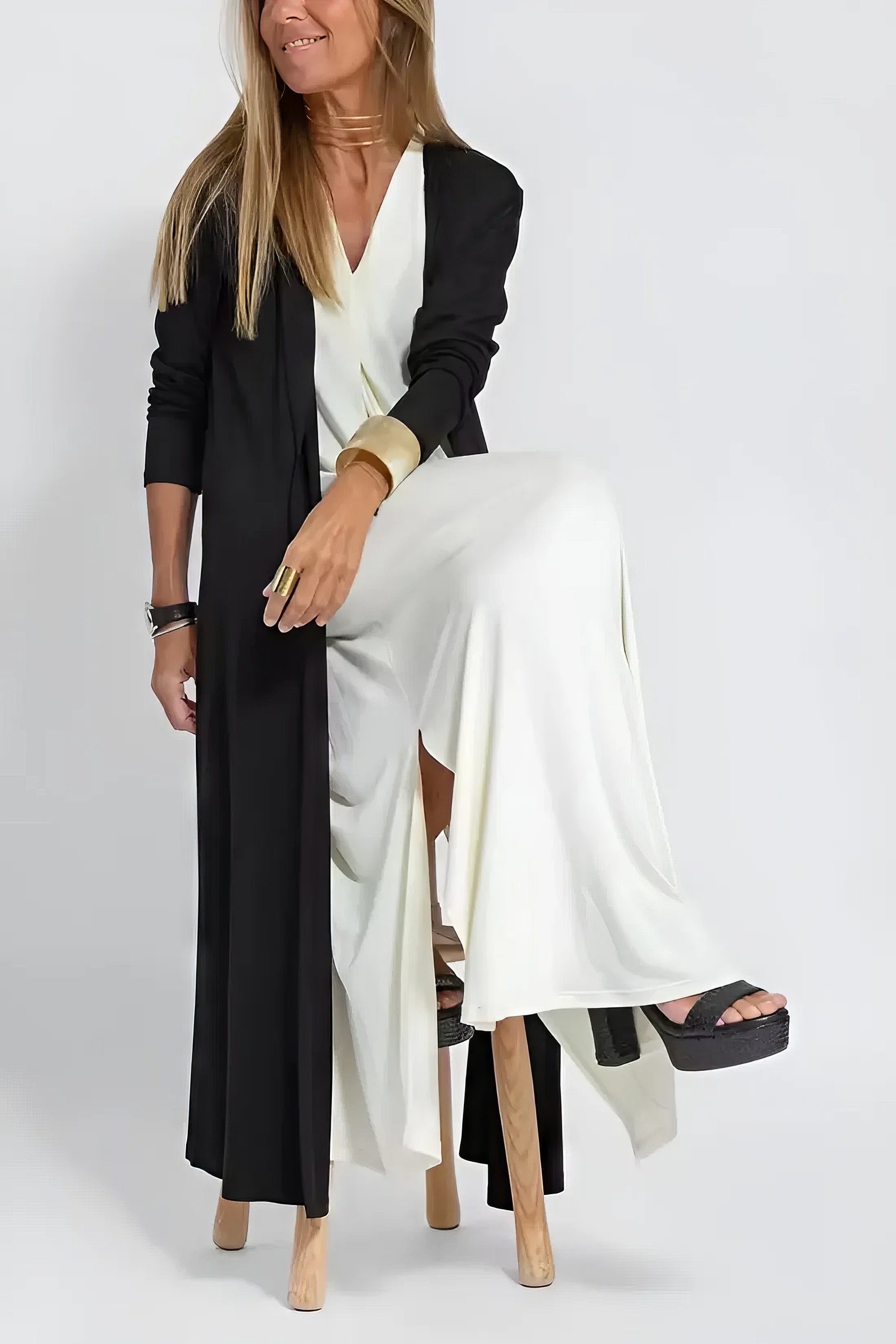 ELISE | Elegant Long Dress with Included Cardigan